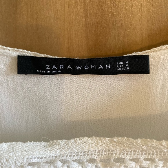 MUST GO Zara White Embroidered Crochet Lace Cami - Picture 5 of 7